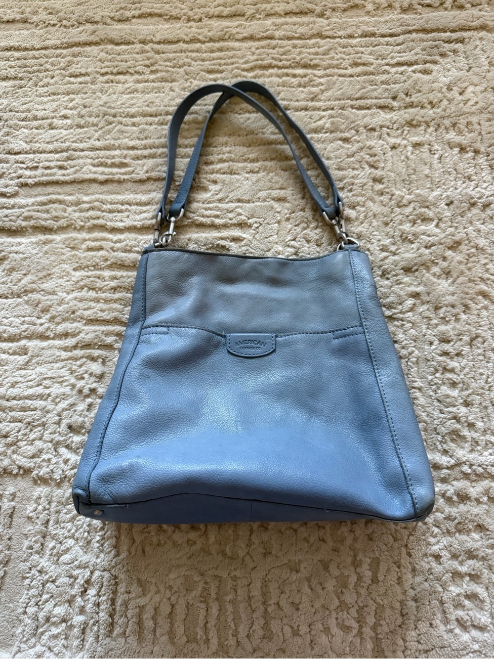 American Leather Co Blue Leather Shoulder Bag